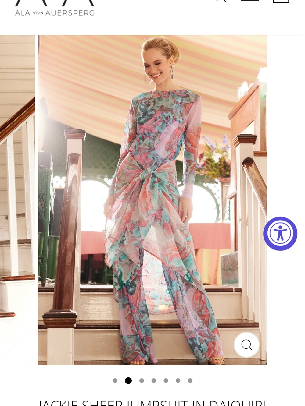 Jackie Floral Sheer Jumpsuit in Multicolor Pastel